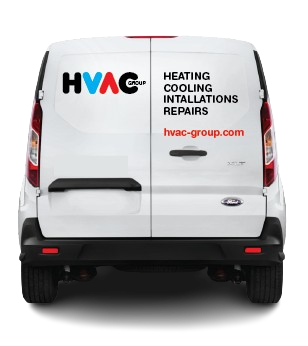 HVAC Group branded service van displaying heating and cooling repair services – Mobile HVAC service