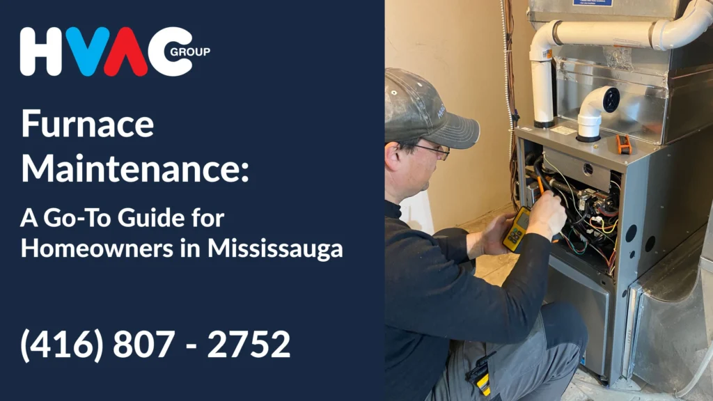 HVAC technician performing furnace maintenance in Mississauga, inspecting wiring and components to ensure safe, efficient home heating
