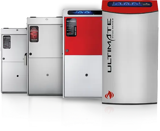 Carrier gas furnace lineup including Ultimate 9700 Series models available for installation in Mississauga