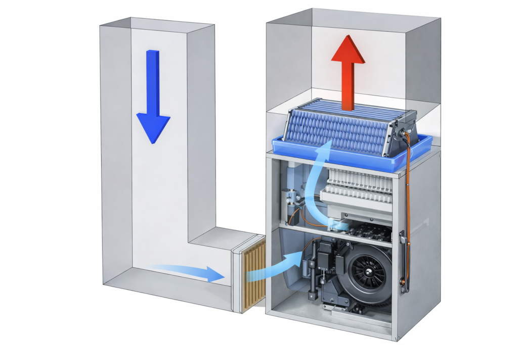 how Dirty Evaporator Coil Restricting Airflow diagram