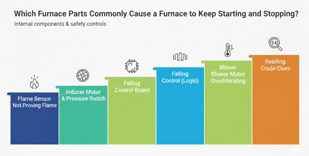 Which Furnace Parts Commonly Cause a Furnace to Keep Starting and Stopping?